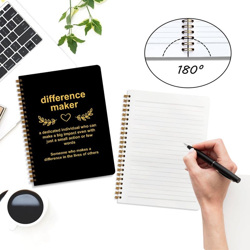 CQM Difference Maker Gift Hardcover Spiral Notebooks, Difference Maker Definition A5 Composition Notebook College Ruled, Thank You Gifts for Women Men Teacher Nurse Coworkers, Journal for Writing - Image 3